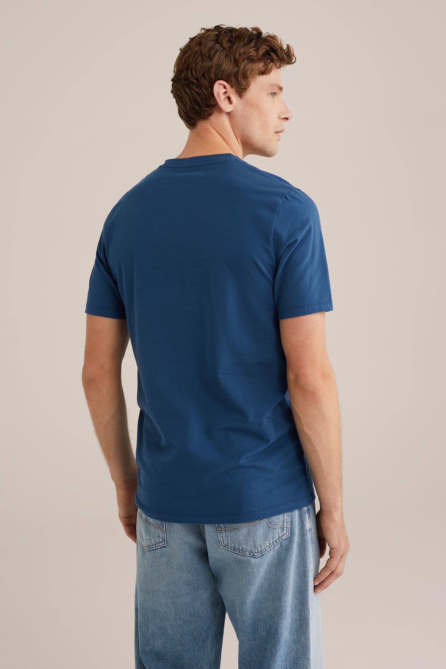 Basic Regular Fit V-Neck T-Shirt - Blue