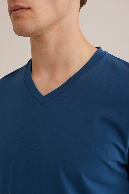 Basic Regular Fit V-Neck T-Shirt - Blue