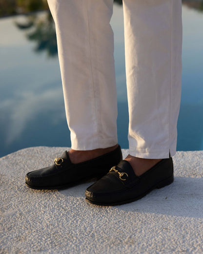 Straight Fit Linen Trousers - White