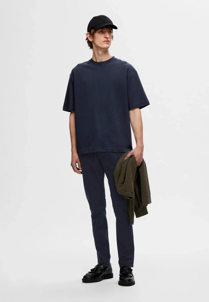 Men's Oversized Basic Round Neck T-Shirt - Navy Blue
