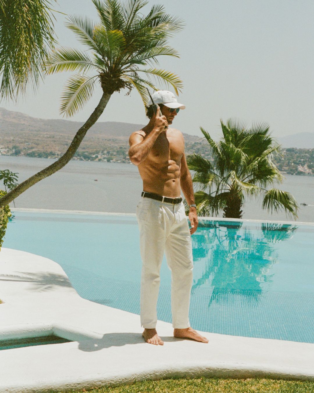 Straight Fit Linen Trousers - White