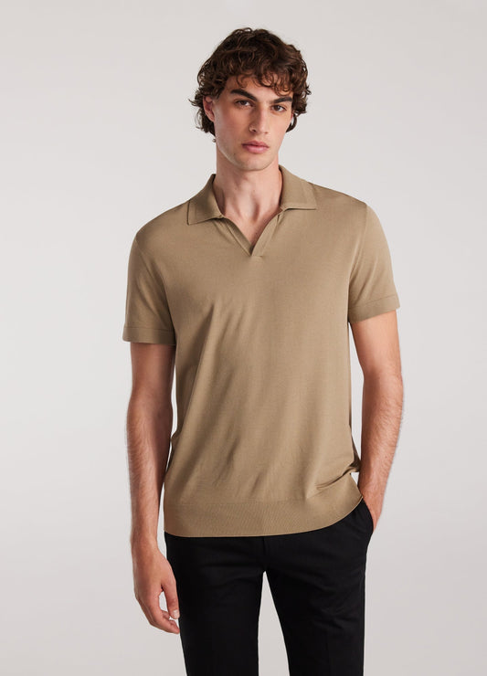 Cotton Polo Shirt Comfort in Peruvian Cotton - Beige