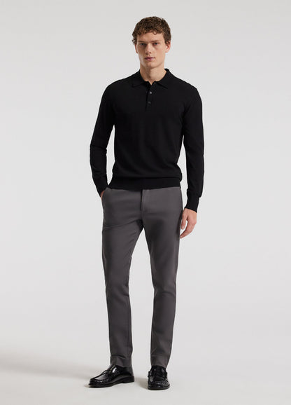 Long Sleeve Polo Shirt - Black