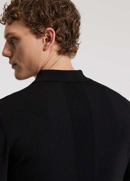 Long Sleeve Polo Shirt - Black