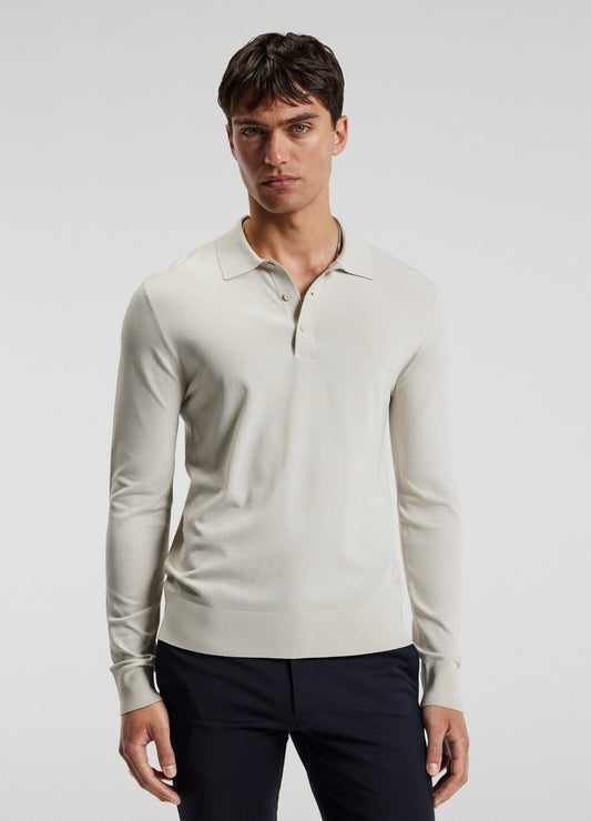 Long Sleeve Polo Shirt - Off White