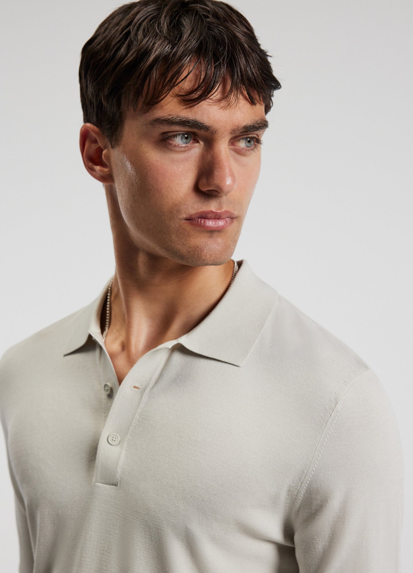 Long Sleeve Polo Shirt - Off White