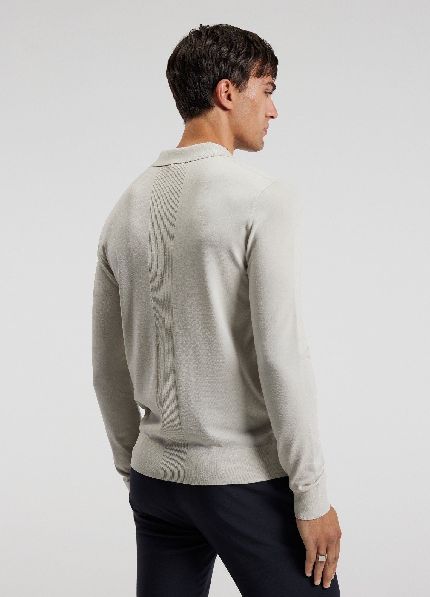 Long Sleeve Polo Shirt - Off White