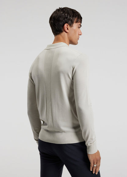 Long Sleeve Polo Shirt - Off White