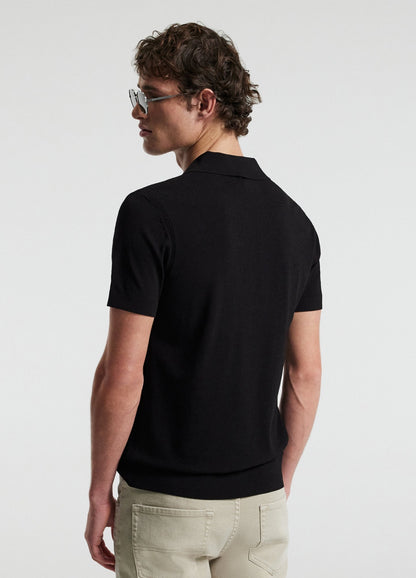 Tech Cotton Polo Shirt - Black