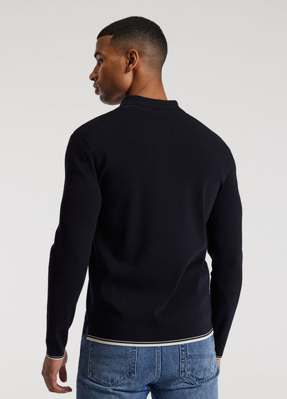 Long Sleeve Polo Shirt - Navy Blue
