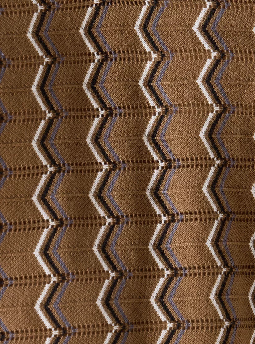 Polo Shirt with Geometric Print - Brown