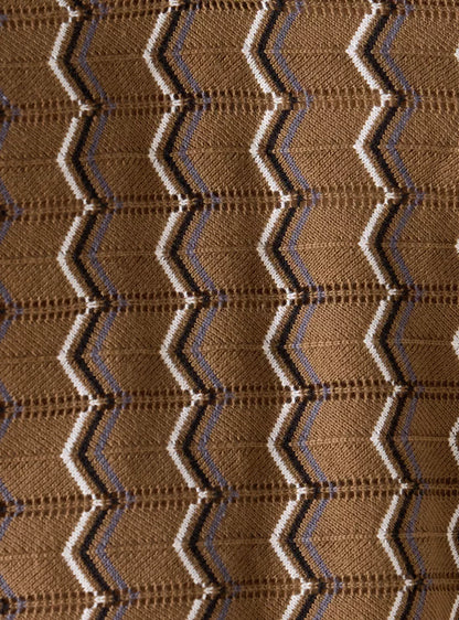 Polo Shirt with Geometric Print - Brown