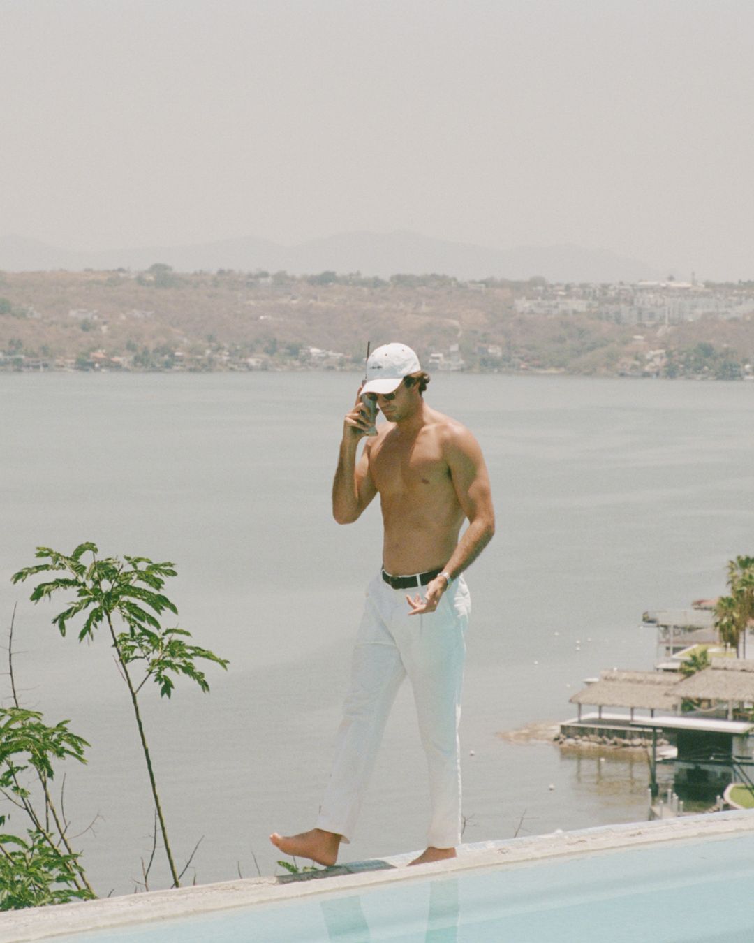 Straight Fit Linen Trousers - White