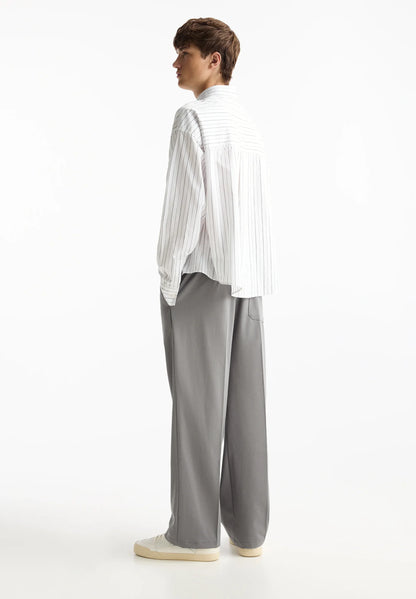 Casual Wide Fit Trousers - Grey
