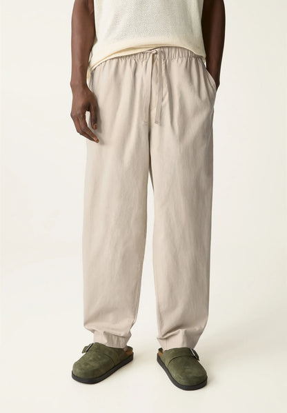 Linen Blend Trousers - Beige