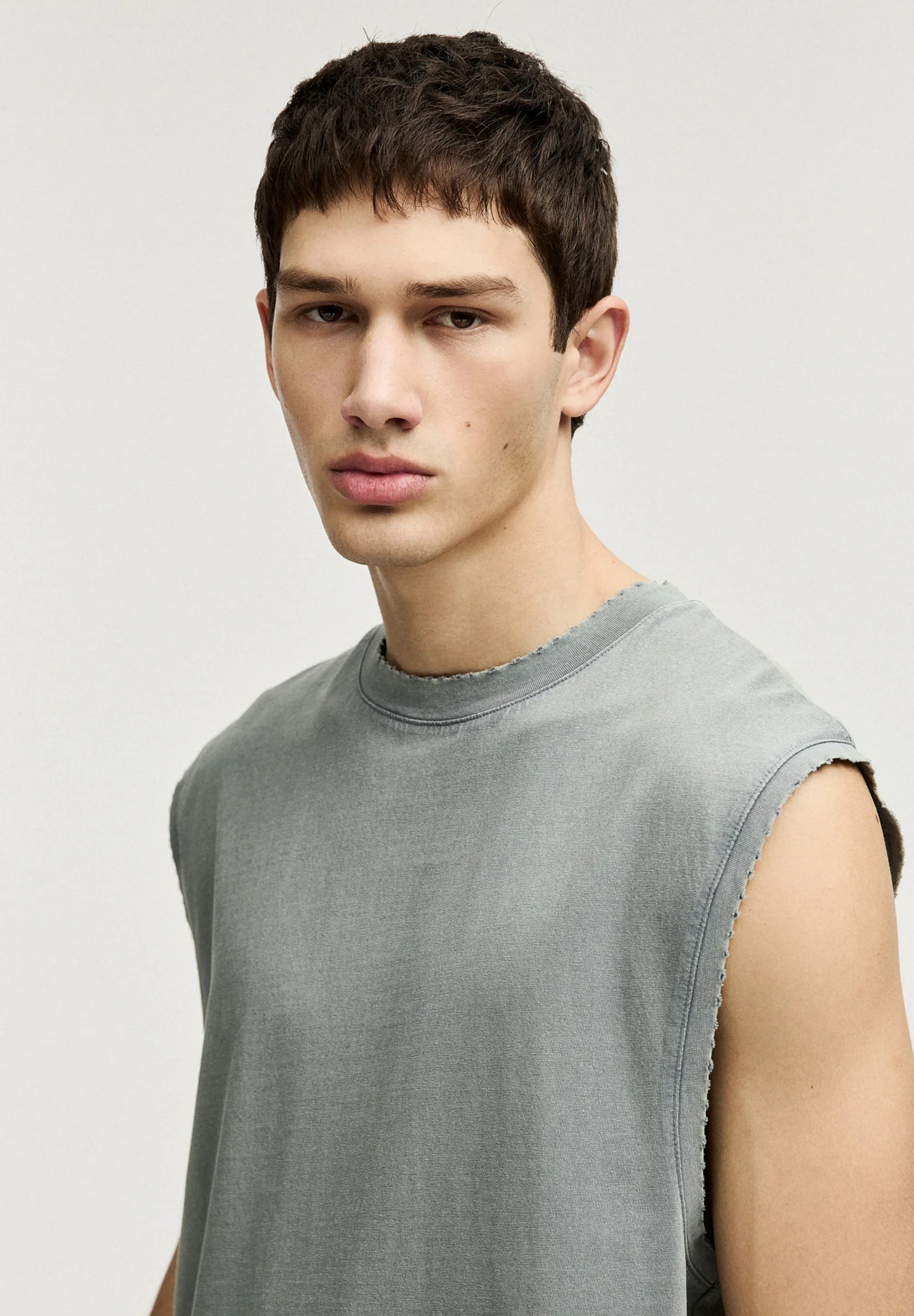 Basic Round Neck Vest - Charcoal