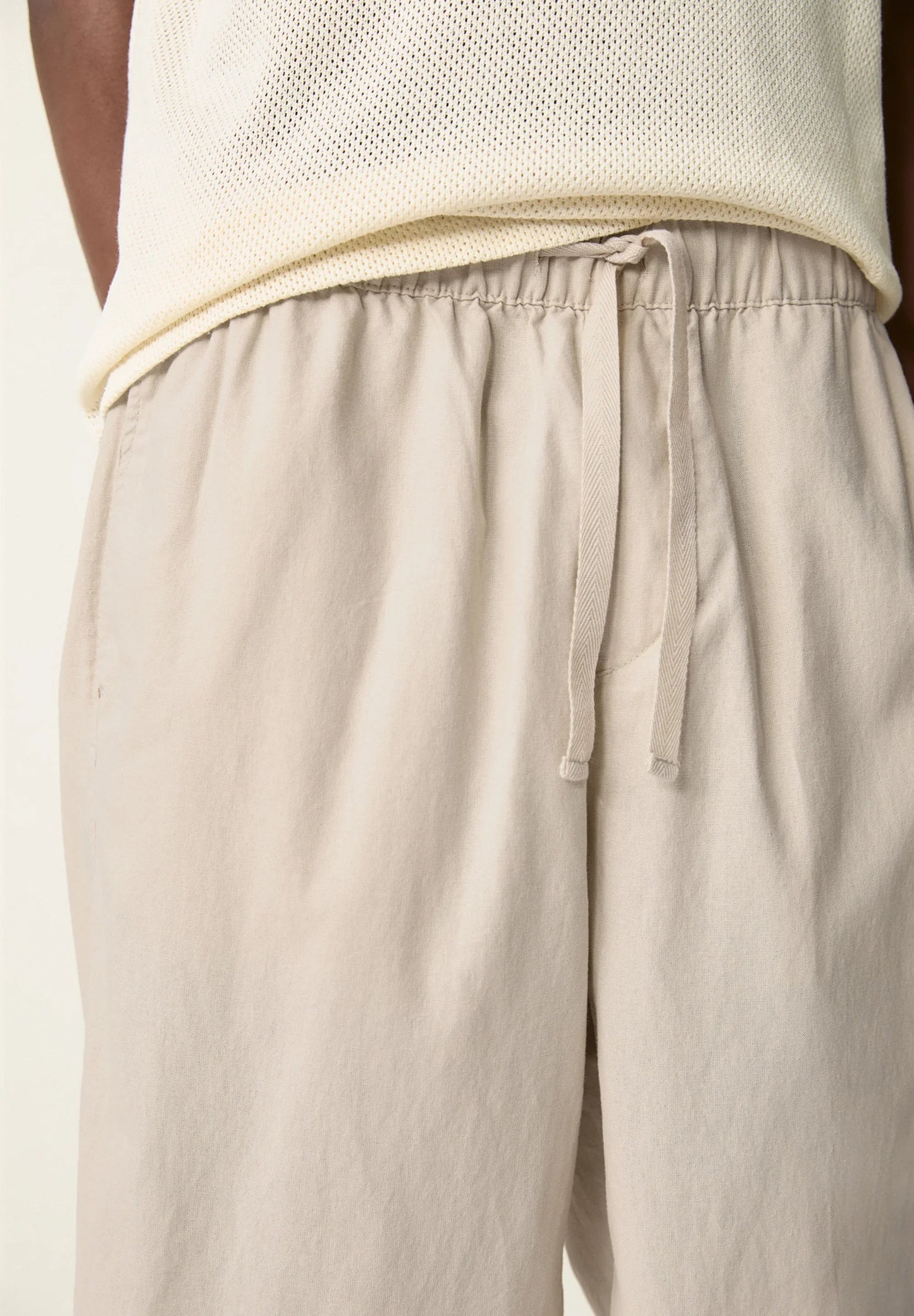 Linen Blend Trousers - Beige