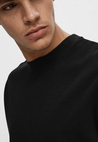 Men's Basic Oversized Round Neck T-Shirt - Black
