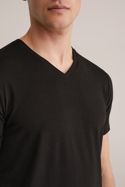 Basic Regular Fit V-Neck T-Shirt - Black