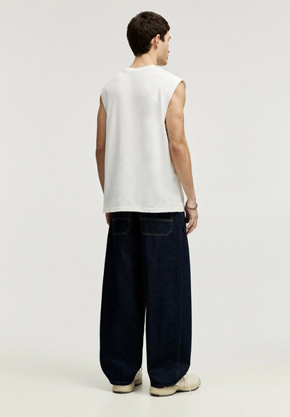 Basic Round Neck Vest - White