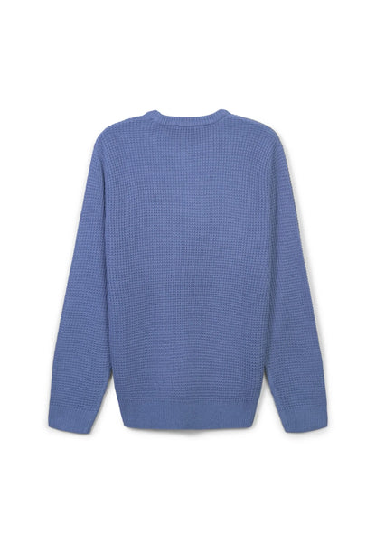 Men's Round Neck Acrylic Blend Jumper - Blue