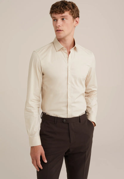 Classic Tailored Men's Dress Shirt - Beige