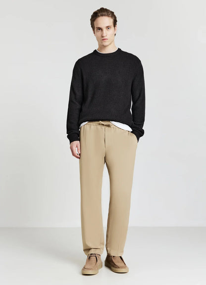 Men's Round Neck Acrylic Blend Jumper - Black