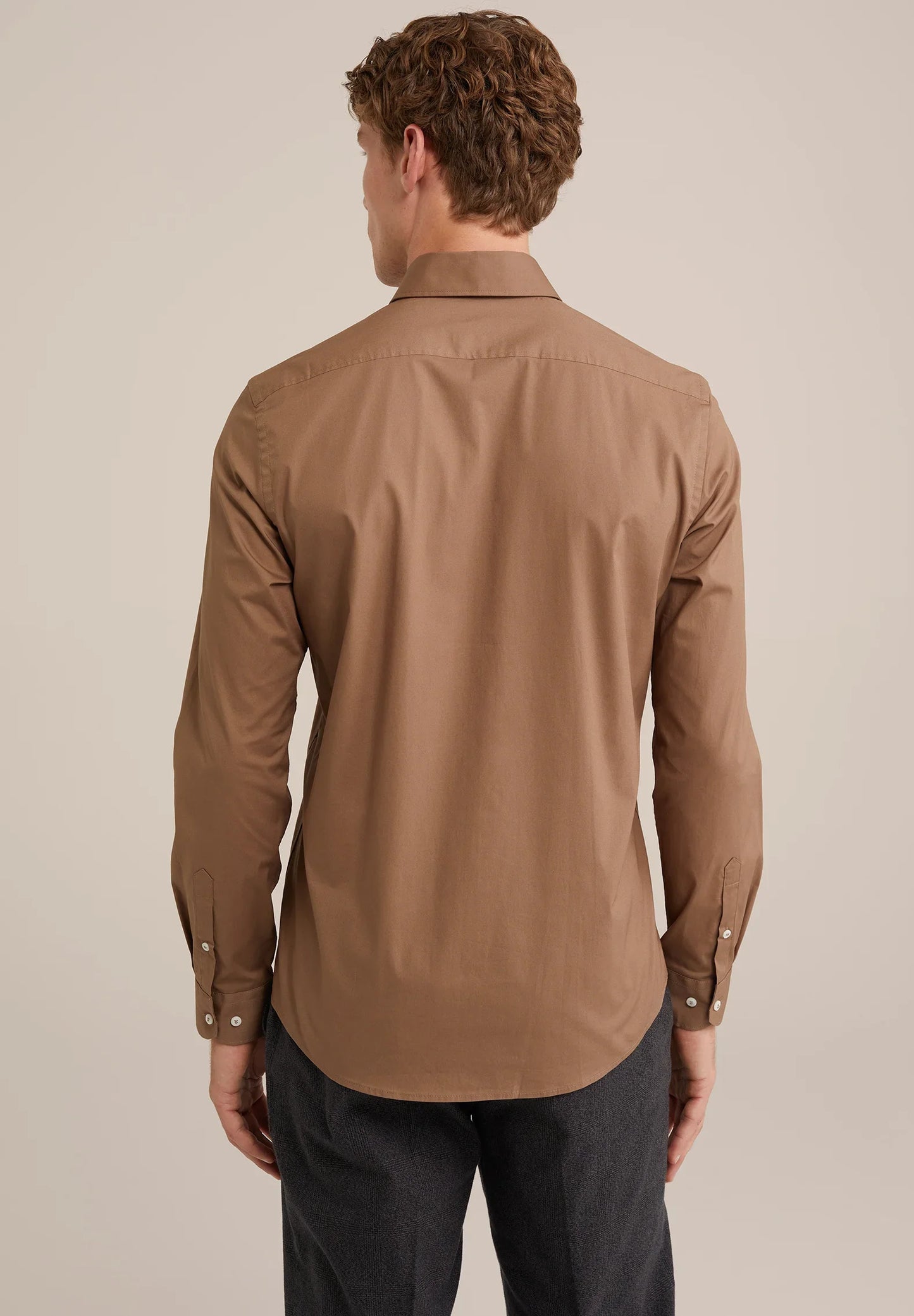 Classic Tailored Men's Dress Shirt - Brown