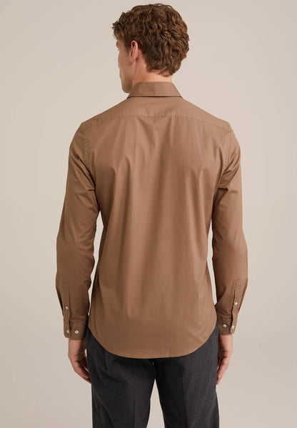 Classic Tailored Men's Dress Shirt - Brown
