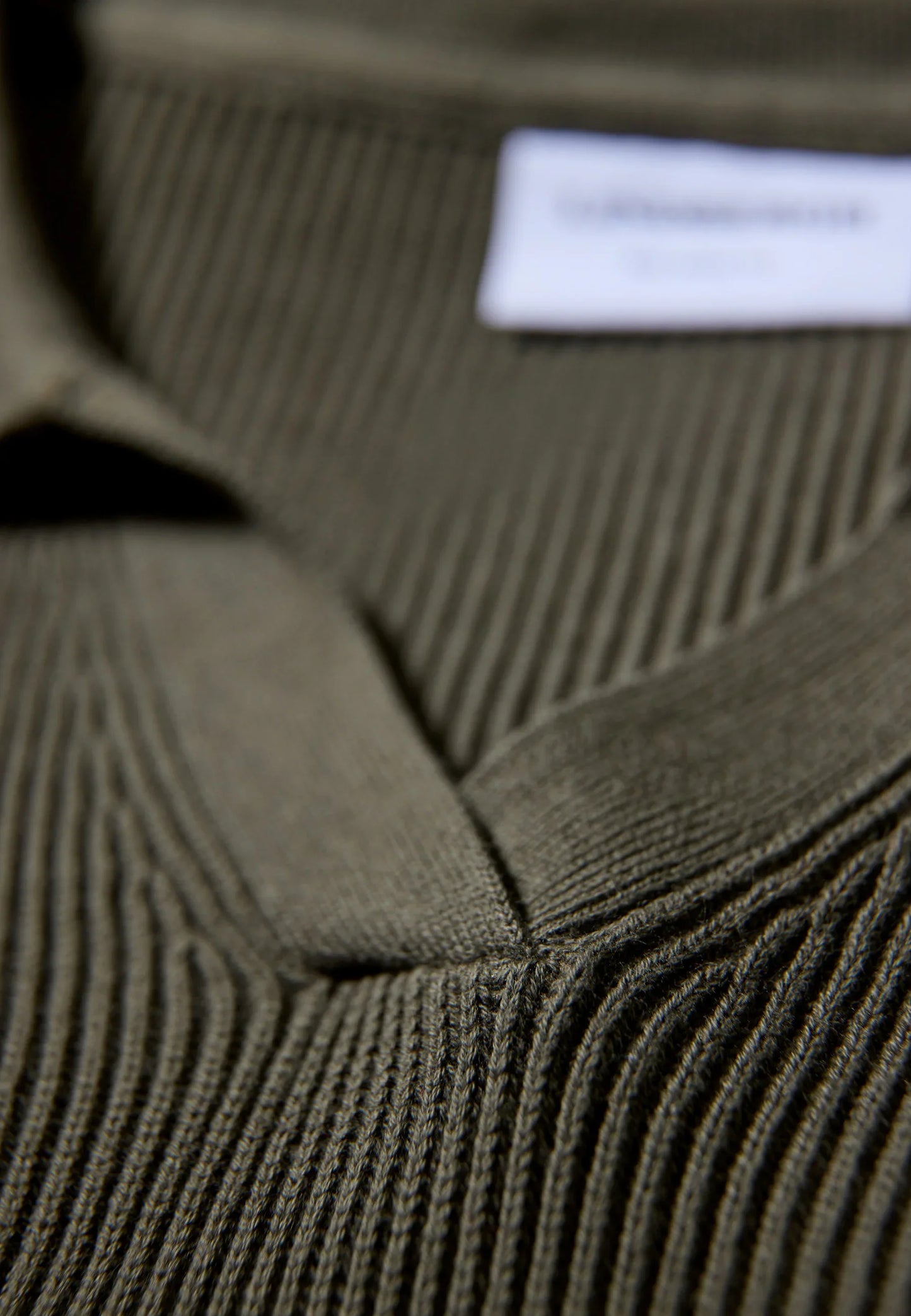 Textured Men's Long Sleeve Polo Shirt - Green