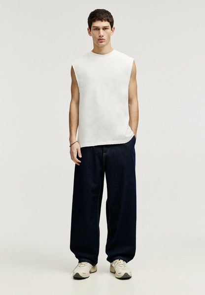 Basic Round Neck Vest - White