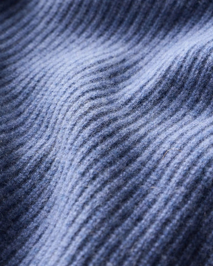 Men's 100% Cotton Jumper with Front Zipper - Blue