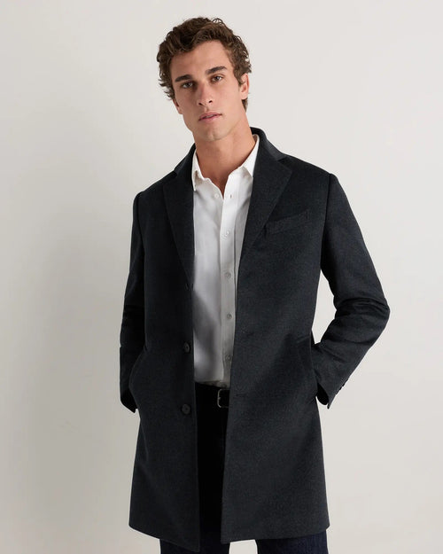 Men's Long Overcoat Jacket - Dark Grey