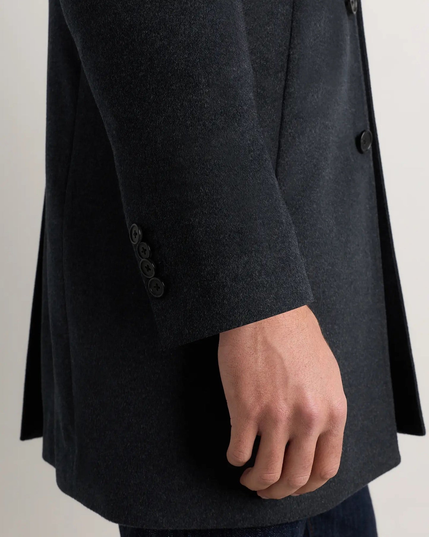 Men's Long Overcoat Jacket - Dark Grey