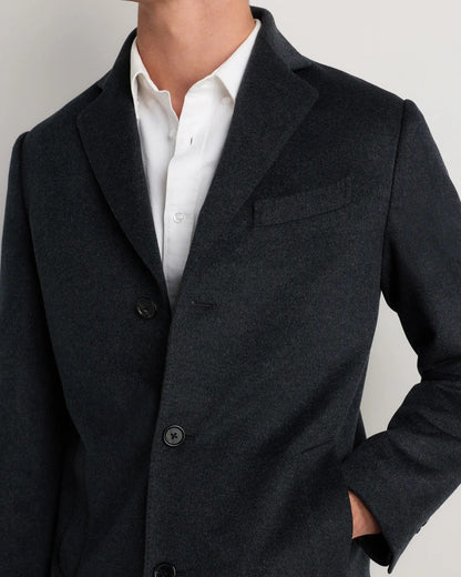 Men's Long Overcoat Jacket - Dark Grey