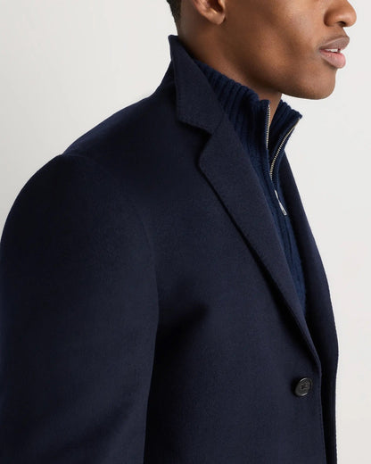 Men's Long Overcoat Jacket - Navy Blue