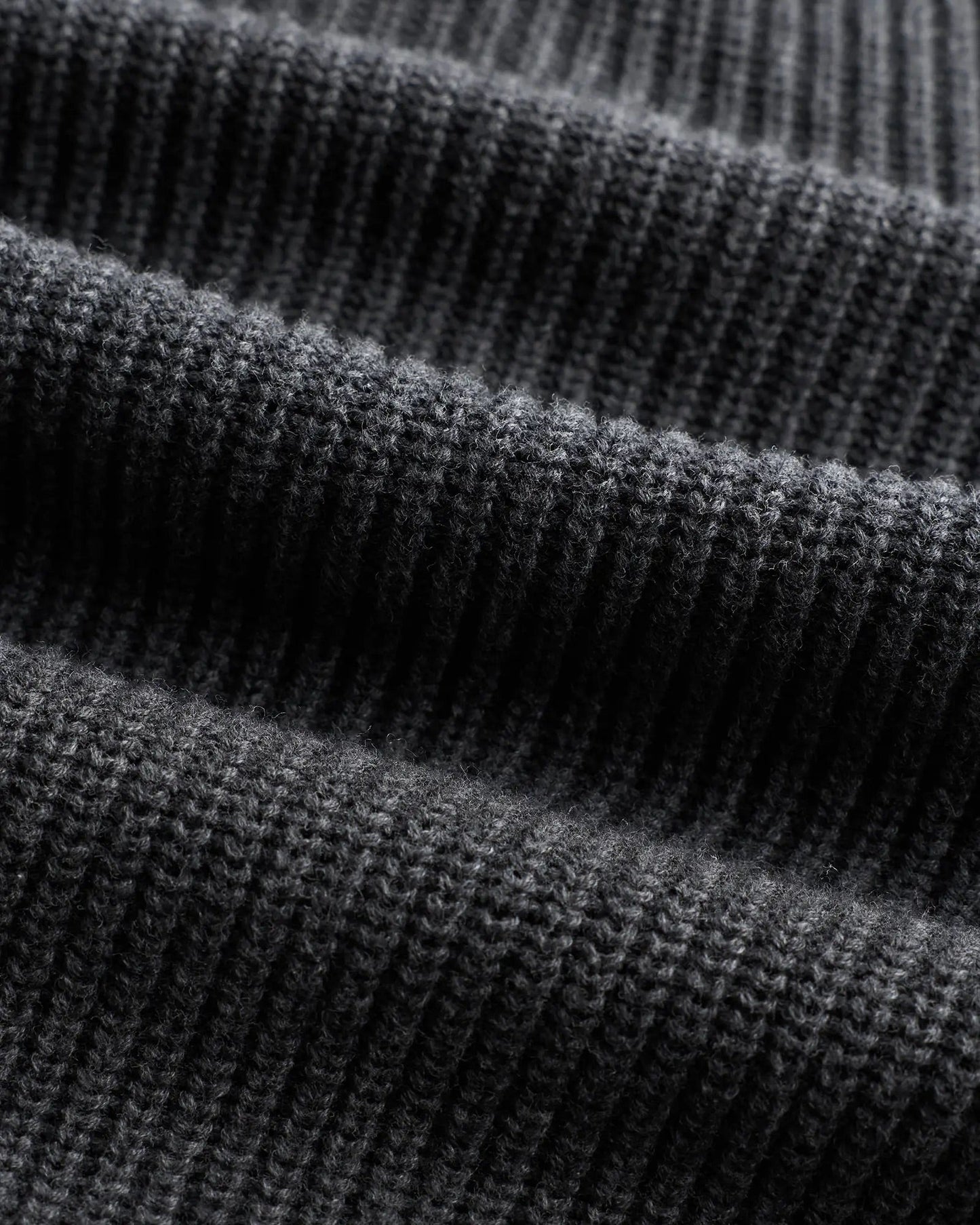 Ribbed Quarter Zip Jumper - Dark Grey