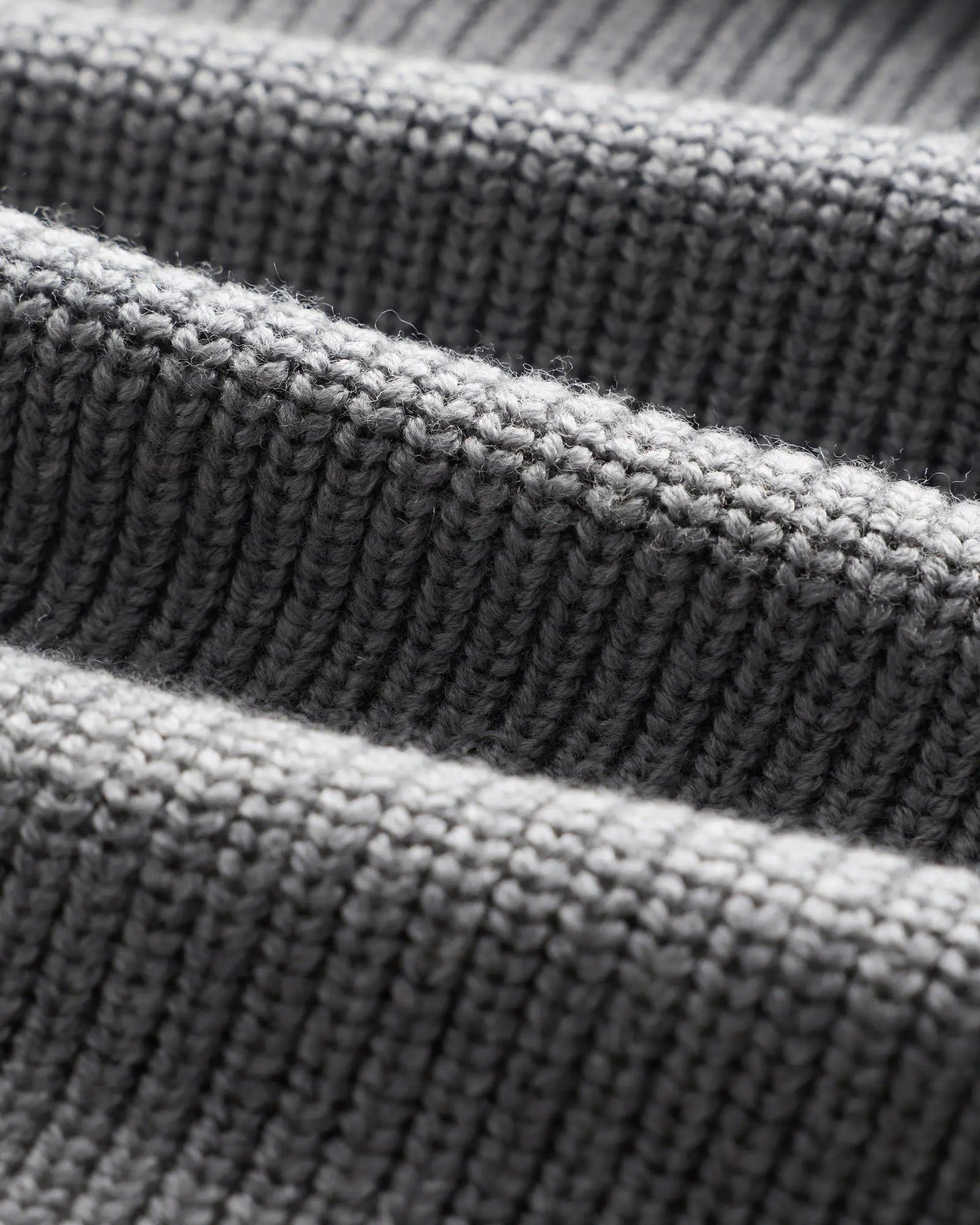 Ribbed Quarter Zip Jumper - Grey