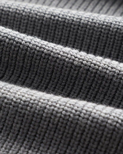 Ribbed Quarter Zip Jumper - Grey