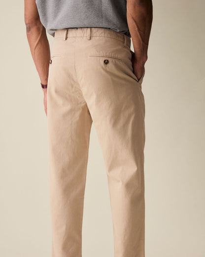 Straight Fit Linen Trousers - Cream