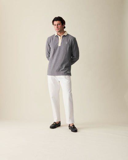 Straight Fit Linen Trousers - White