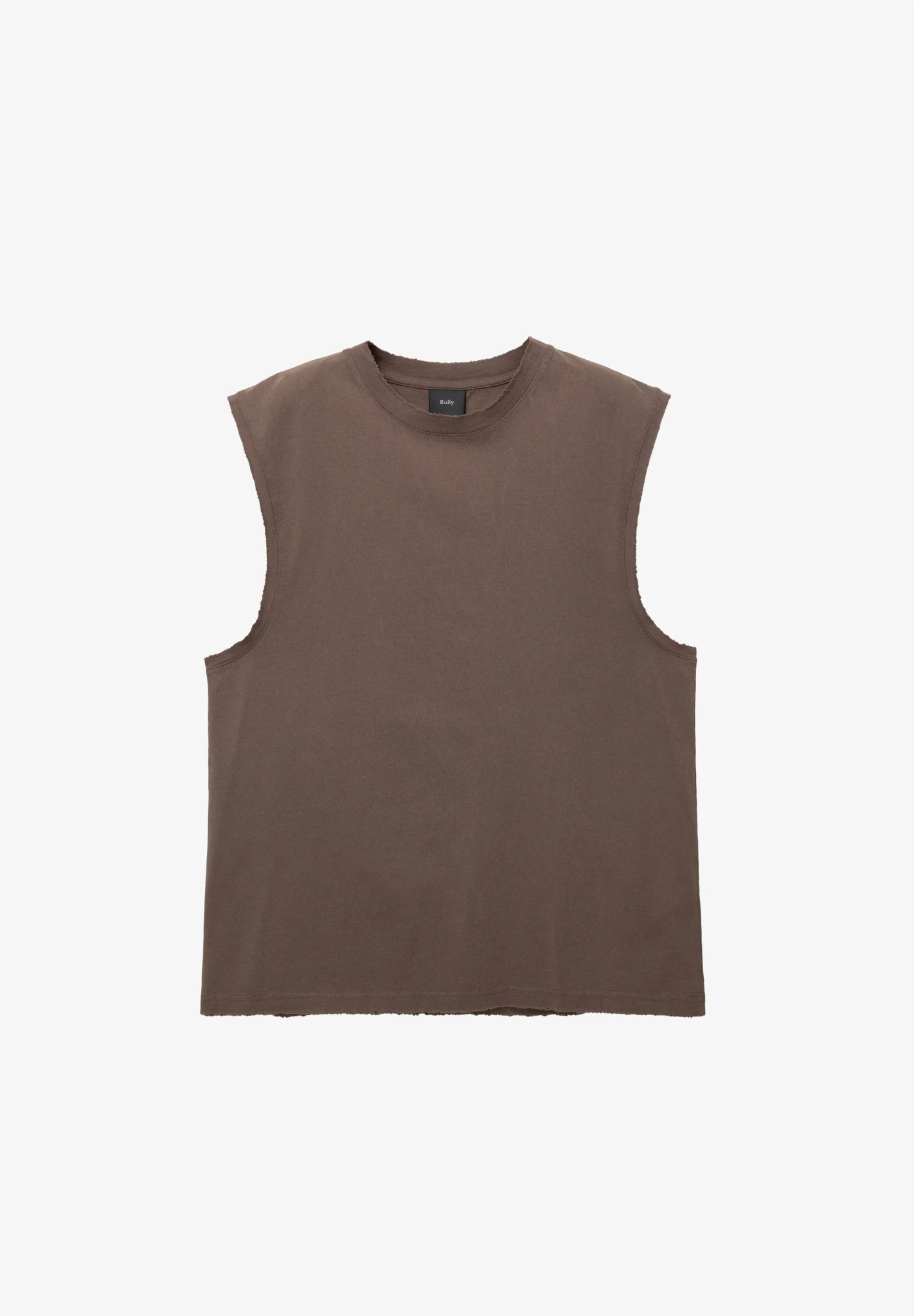 Basic Round Neck Vest - Brown