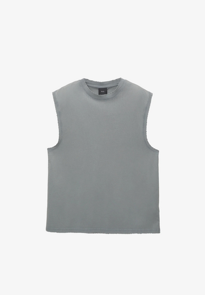 Basic Round Neck Vest - Charcoal
