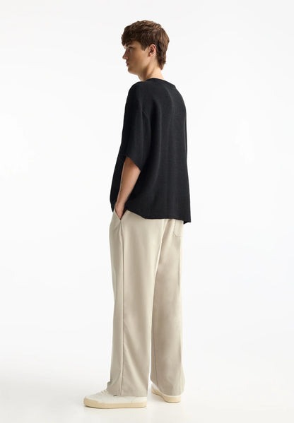 Casual Wide Fit Trousers - Beige