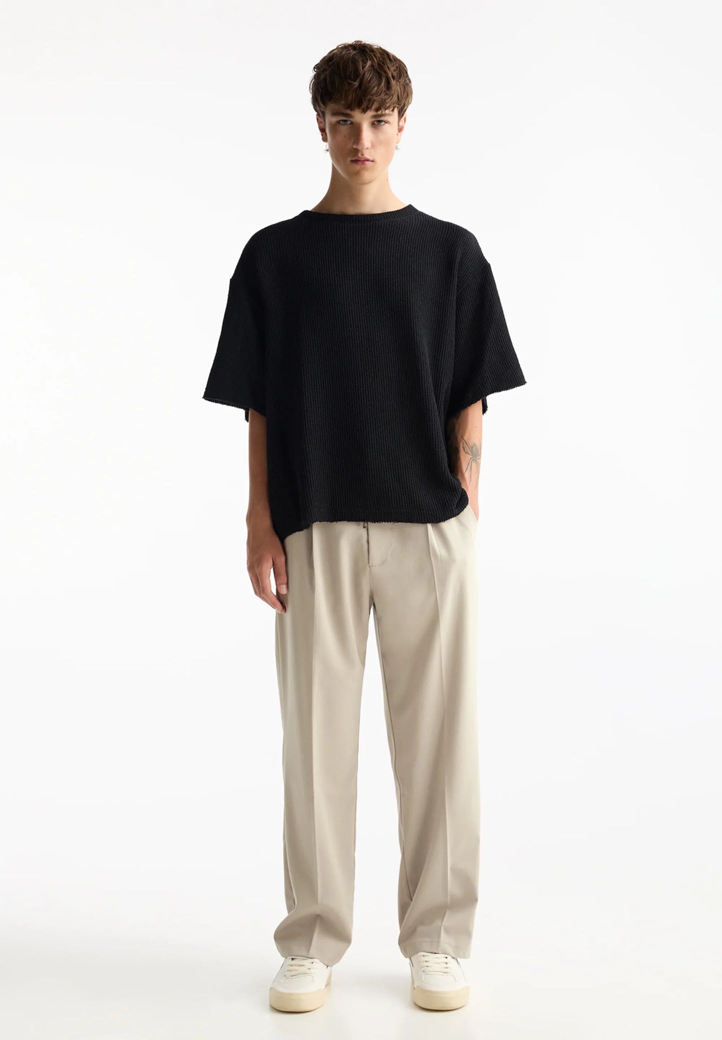 Casual Wide Fit Trousers - Beige