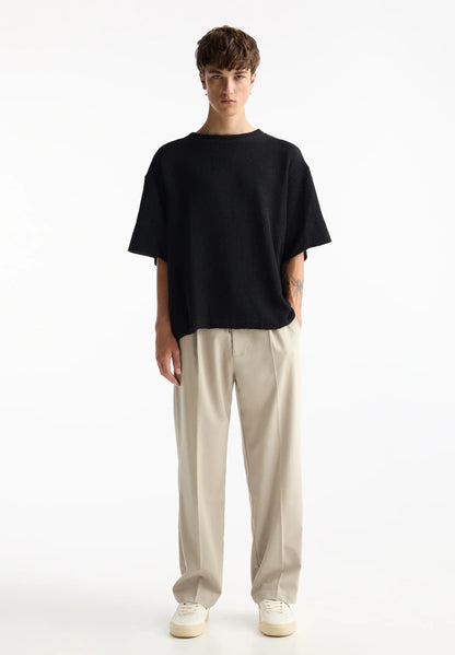 Casual Wide Fit Trousers - Beige