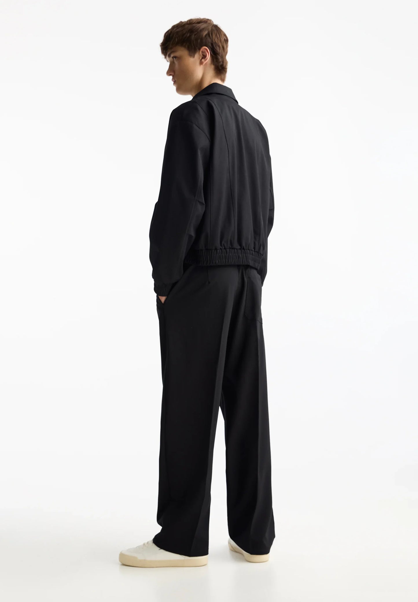 Casual Wide Fit Trousers - Black