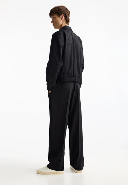 Casual Wide Fit Trousers - Black