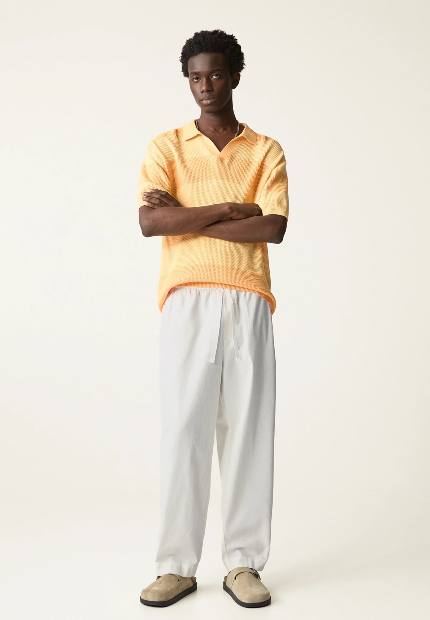 Linen Blend Trousers - White