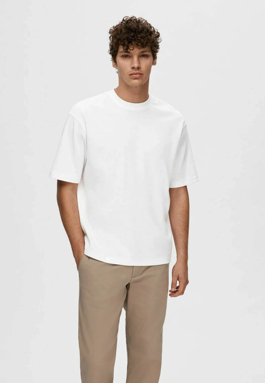 Men's Basic Oversized Round Neck T-Shirt - White